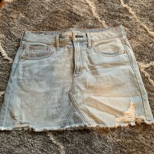 Light wash jean skirt